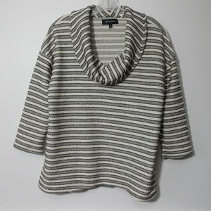 Grayson Textured Striped Cowl Neck Shirt